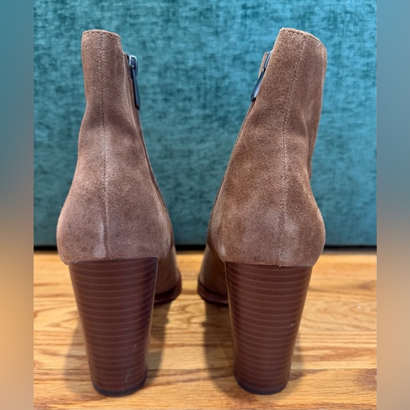 Sam Edelman Blake Brown Suede Ankle Boots Block Heel Size 10 - Picture 4 of 10